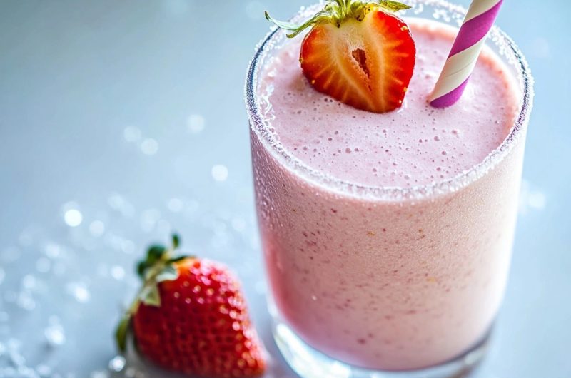 Milkshake banane-fraise au Ninja Slushi