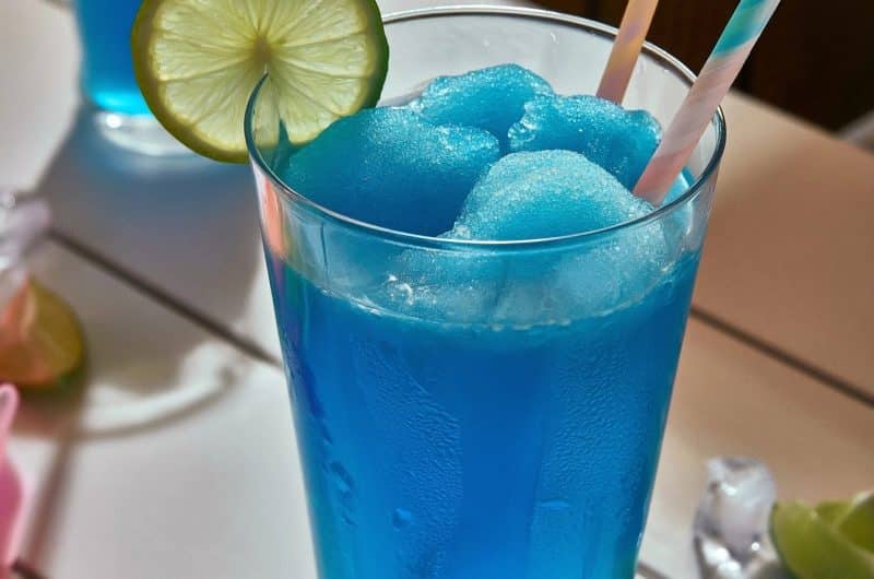 Blue Curaçao Slushie with Ninja Slushi