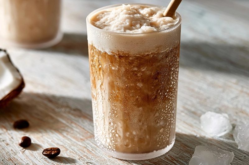 Café frappé coco au Ninja Slushi