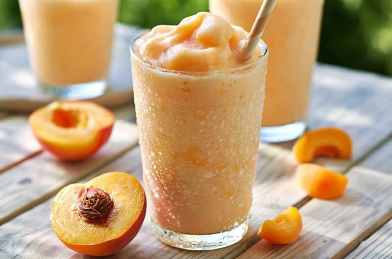 Milkshake pêche abricot au Ninja Slushi