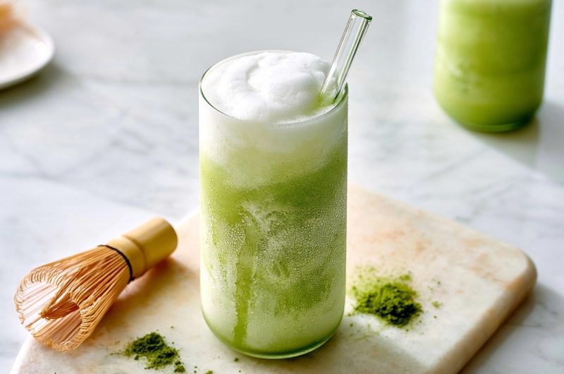 Matcha latte glacé